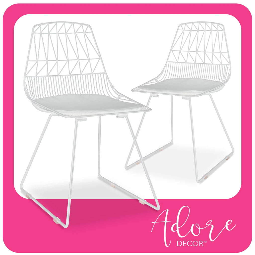 French White Metal Dining Chair Set of 2 Z978400