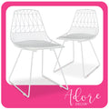French White Metal Dining Chair Set of 2 Z978400