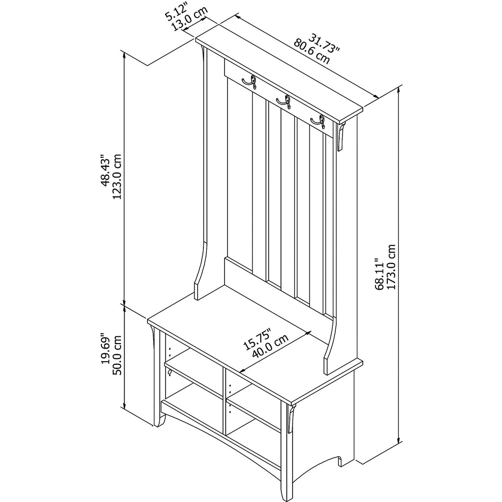 Cape Cod Gray Hall Tree with Storage Bench O440341