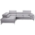 Grey Leather Sectional Sofa with Right Hand Facing Chaise O201068