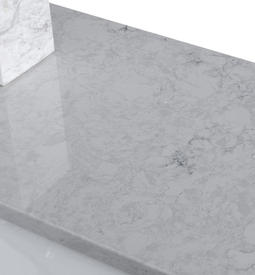 37in Grey Engineered Stone Vanity Top with Ceramic Sink V95249