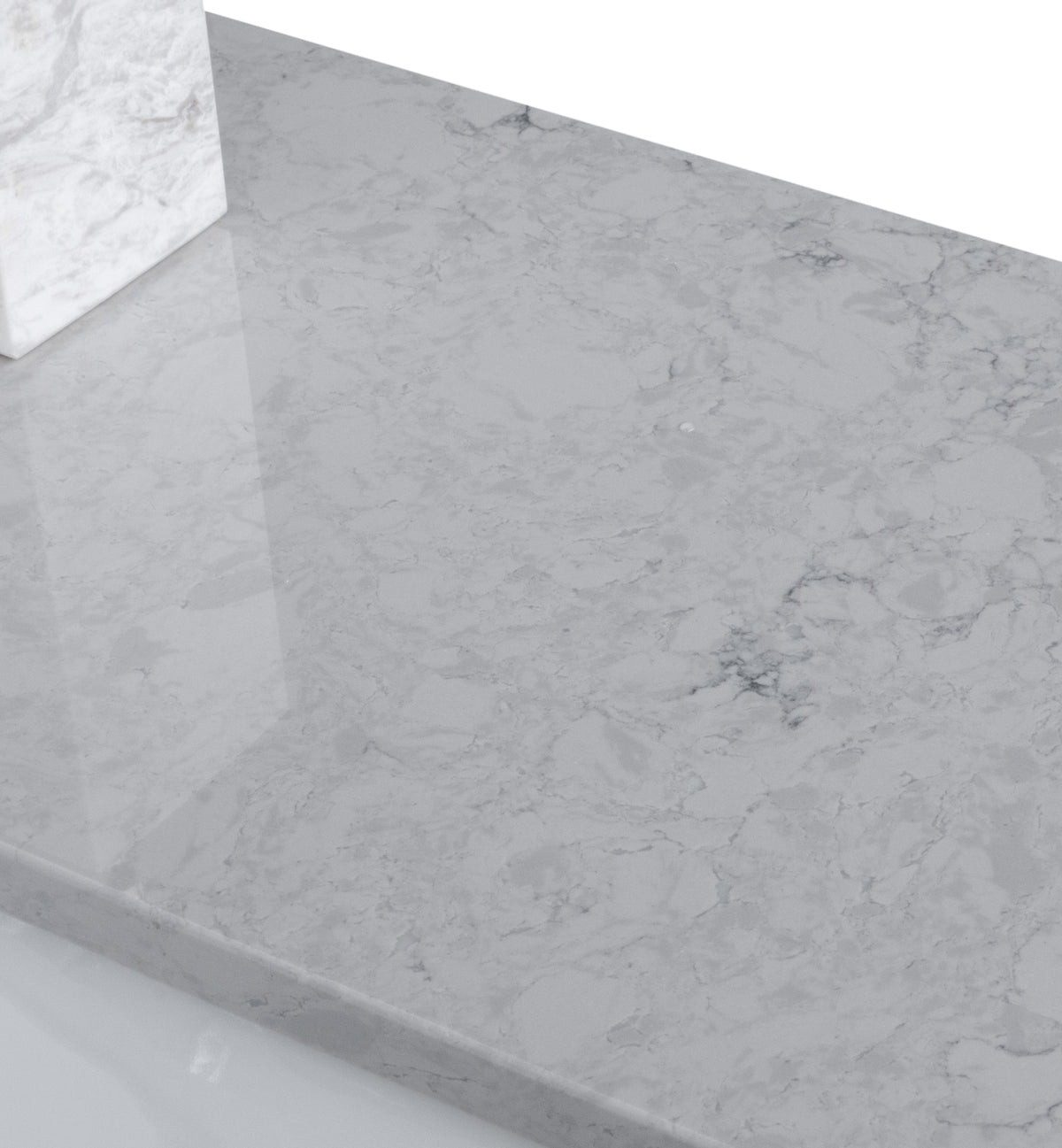 37in Grey Engineered Stone Vanity Top with Ceramic Sink V95249