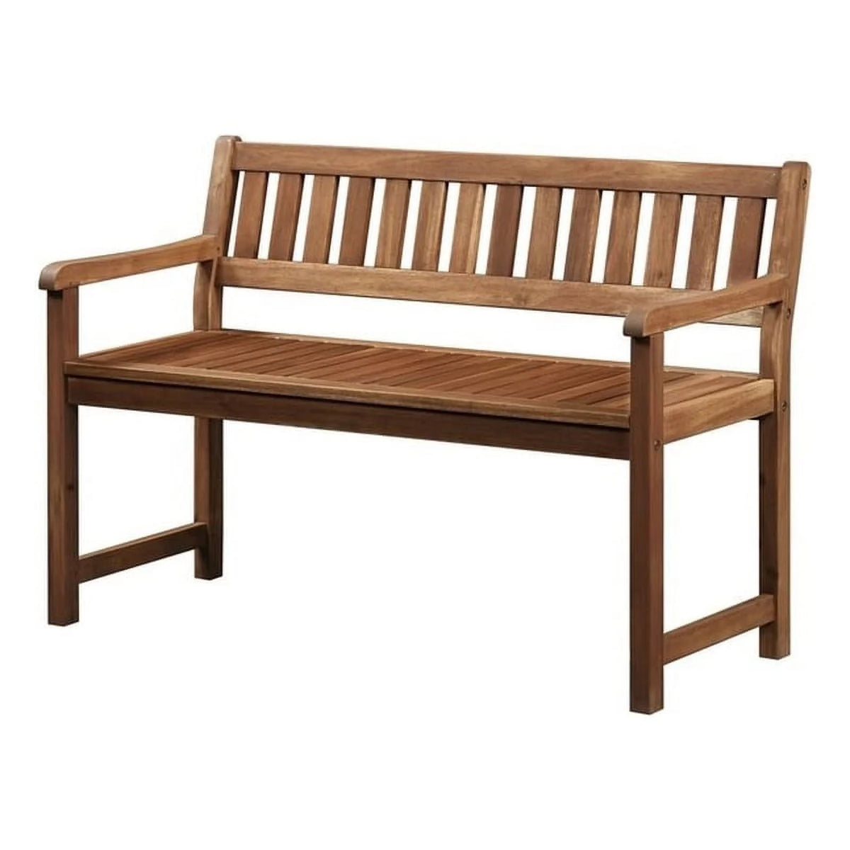 Brown Teak Wood Patio Bench I72756