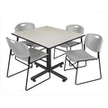 Square Laminate Table with 4 Stacker Chairs E312478