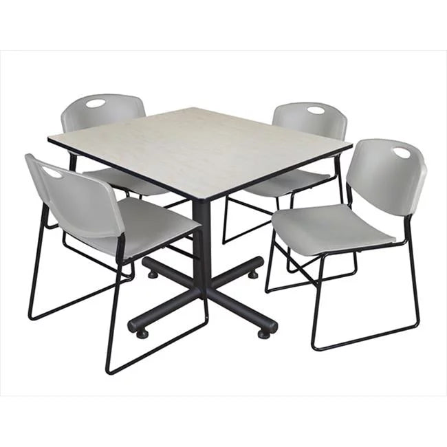 Square Laminate Table with 4 Stacker Chairs E312478