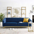 Navy Velvet Sofa Q629