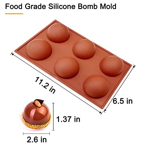 2.5 Inch Silicone Hot Chocolate Bomb Mold 3 Pack with Brush and Spatula A481838
