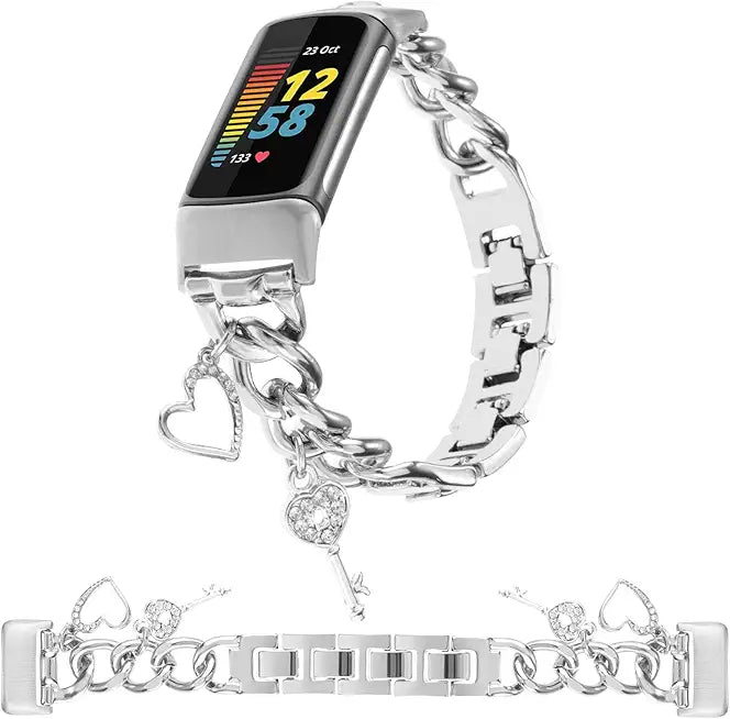 Metal Band Compatible with Fitbit Charge 6/Charge 5 Bands J705599
