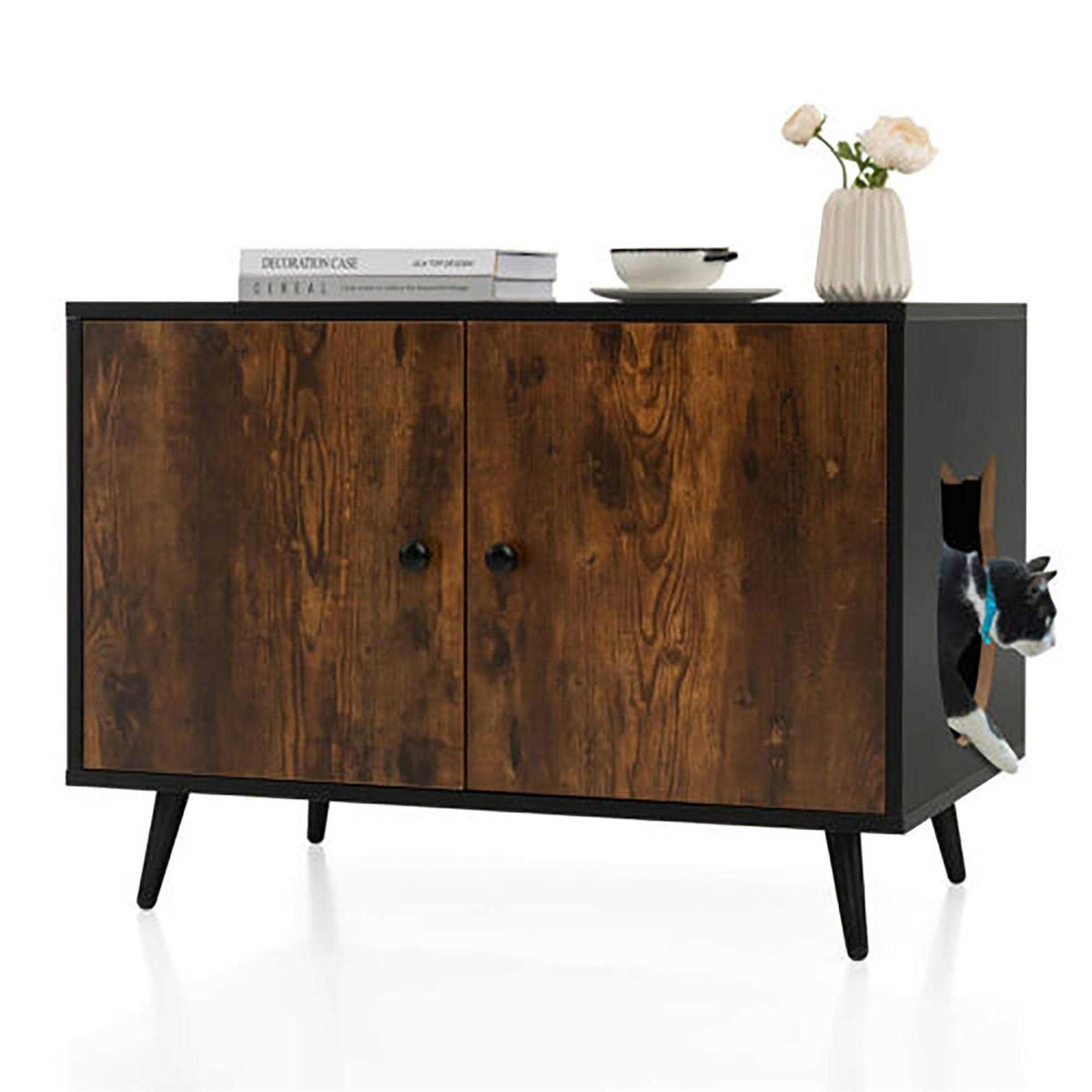 Industrial Cat Litter Box Enclosure End Table Cabinet B43039