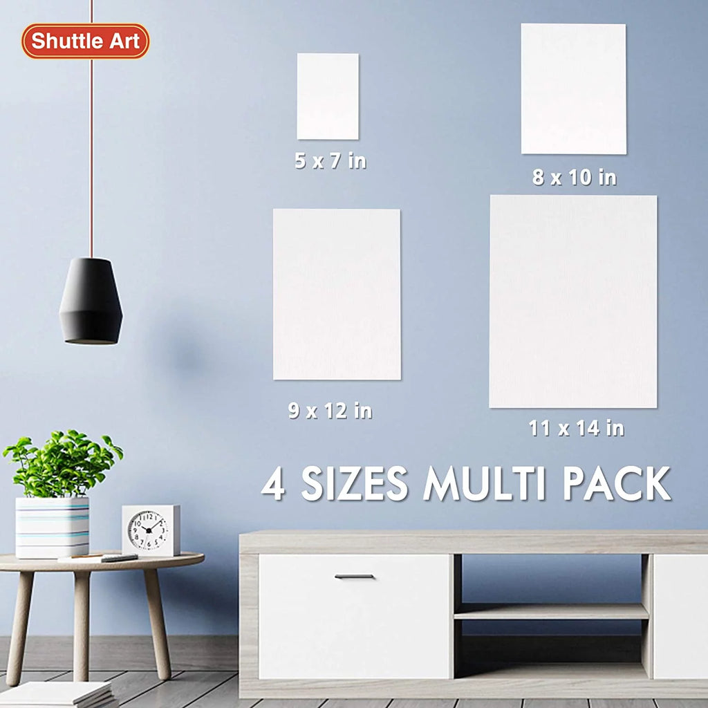 Painting Canvas Panel, 36 Multi Pack, 100% Cotton White K553126