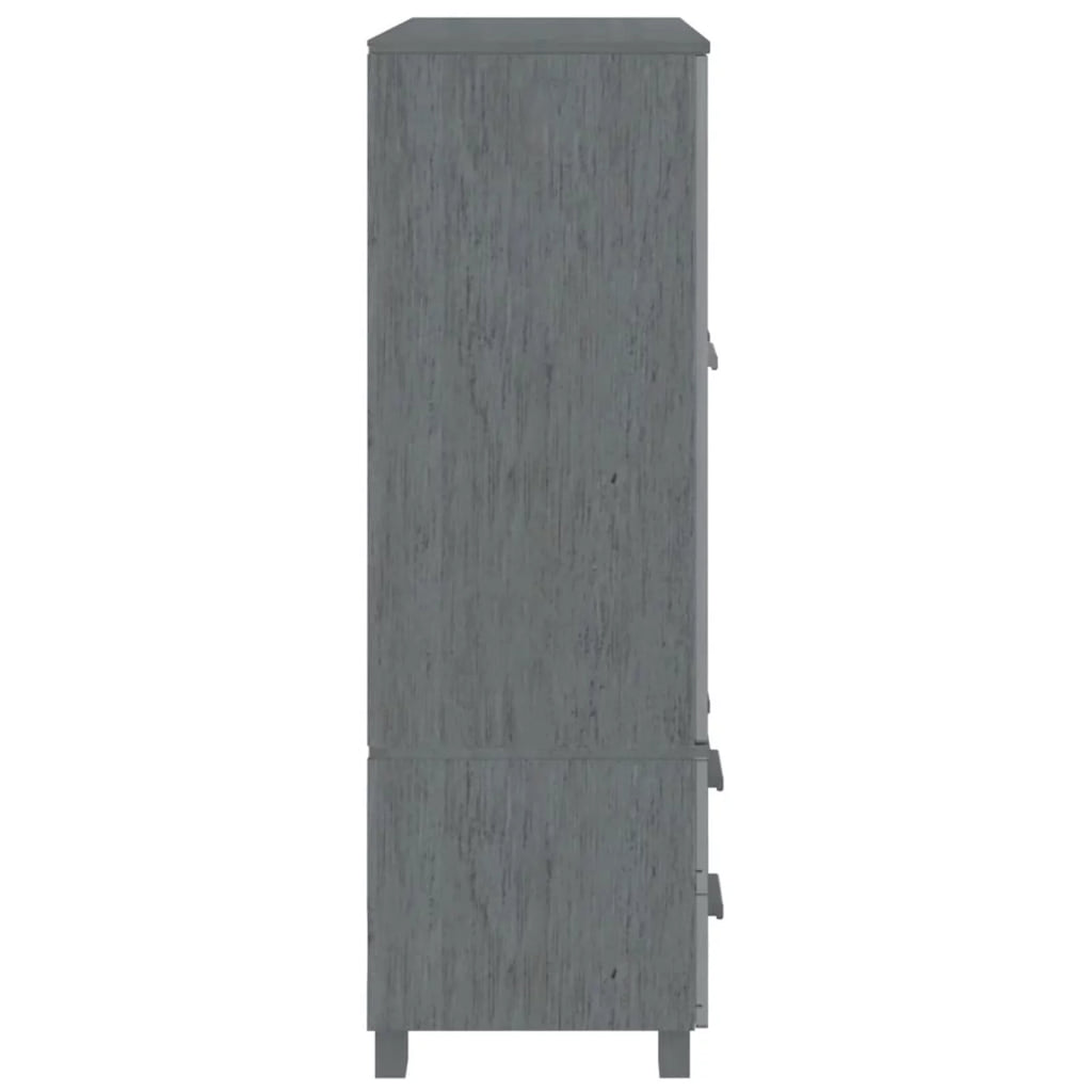 Dark Gray Solid Wood Pine Wardrobe E20439