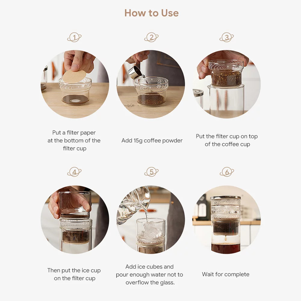 Cold Brew Coffee and Tea Maker, Borosilicate Glass Dripper V169