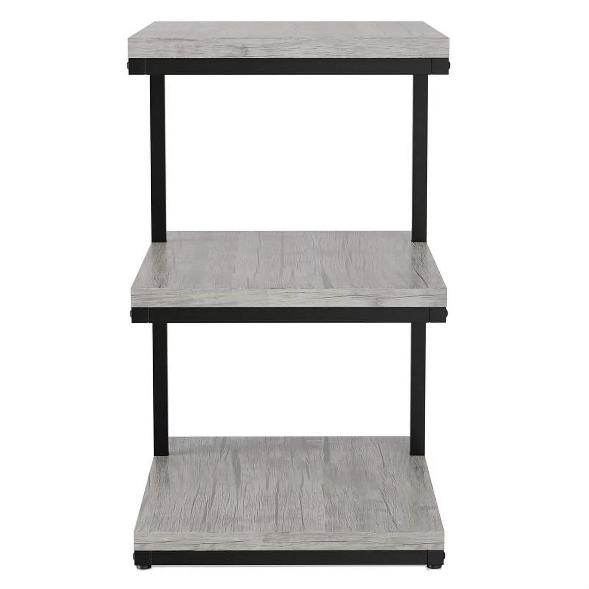 Light Gray 3-Shelf Metal Side Table Set of 2 Y864
