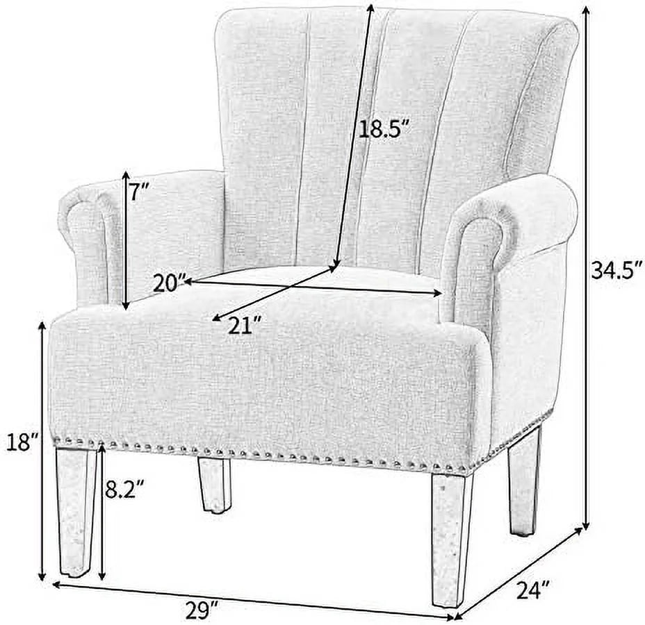Polyester Upholstered Tufted Club Chair H540