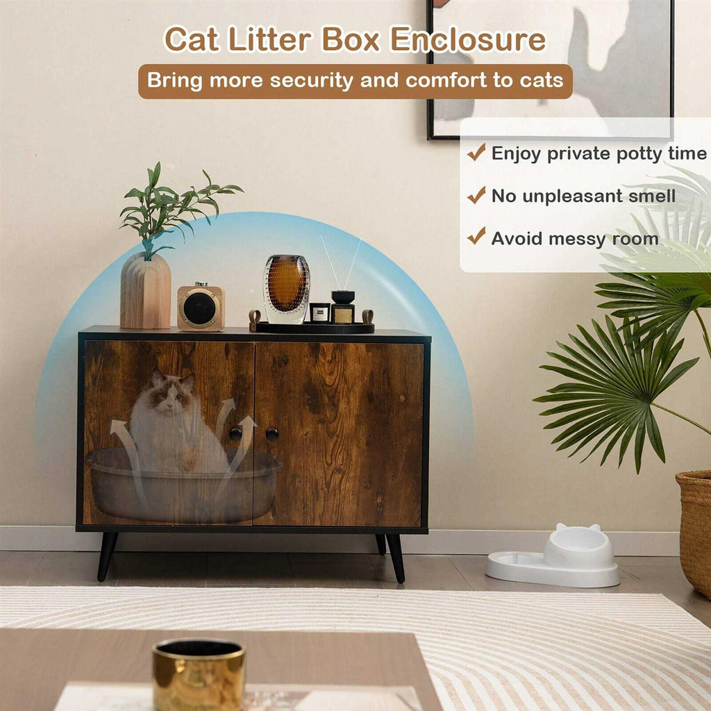 Industrial Cat Litter Box Enclosure End Table Cabinet B43039