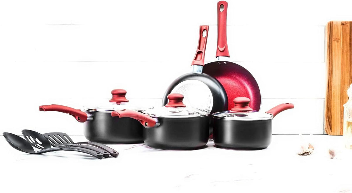 11 Piece Aluminum Nonstick Cookware Set A76271