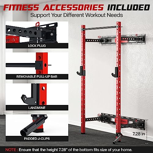 Wall Mounted Folding Squat Power Rack with Pull Up Bar G6724