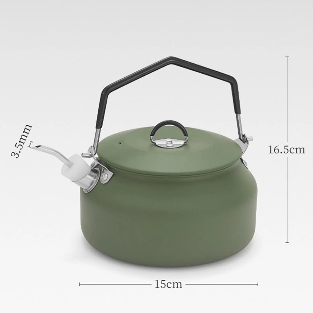1L Camping Water Kettle Teapot Green U14764