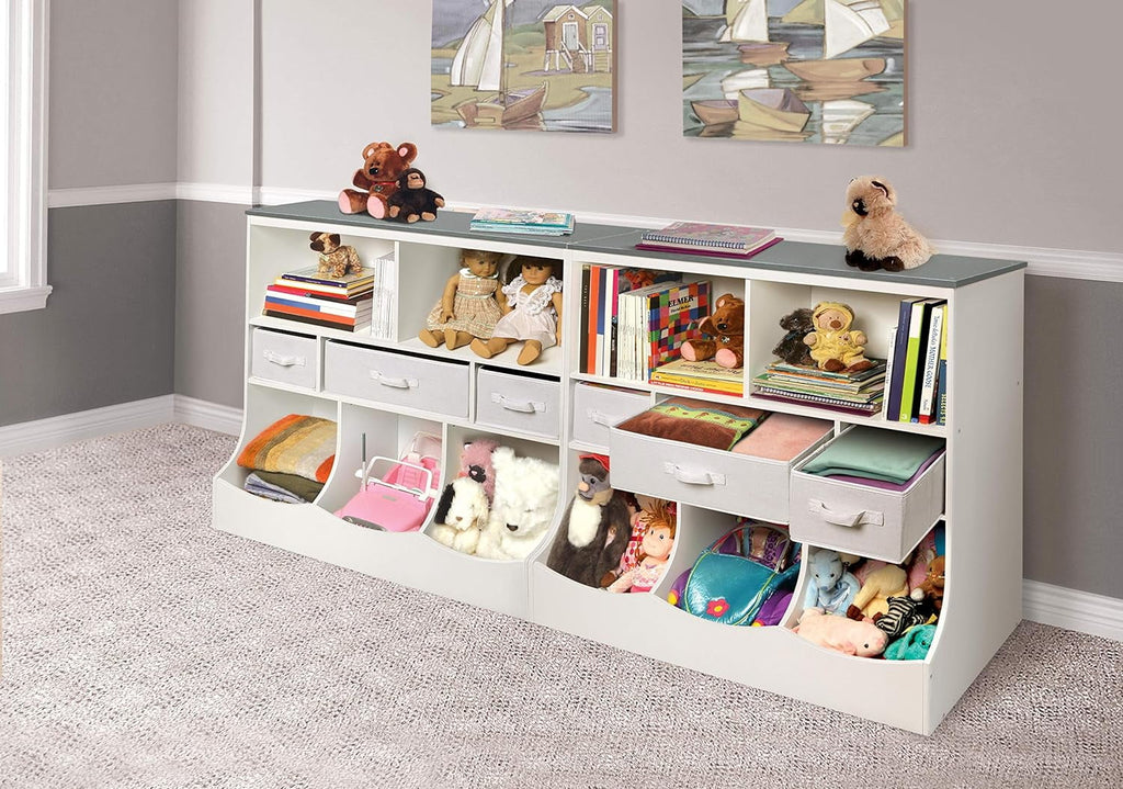 Toy Storage Unit and Book Shelf with 3 Baskets V3571