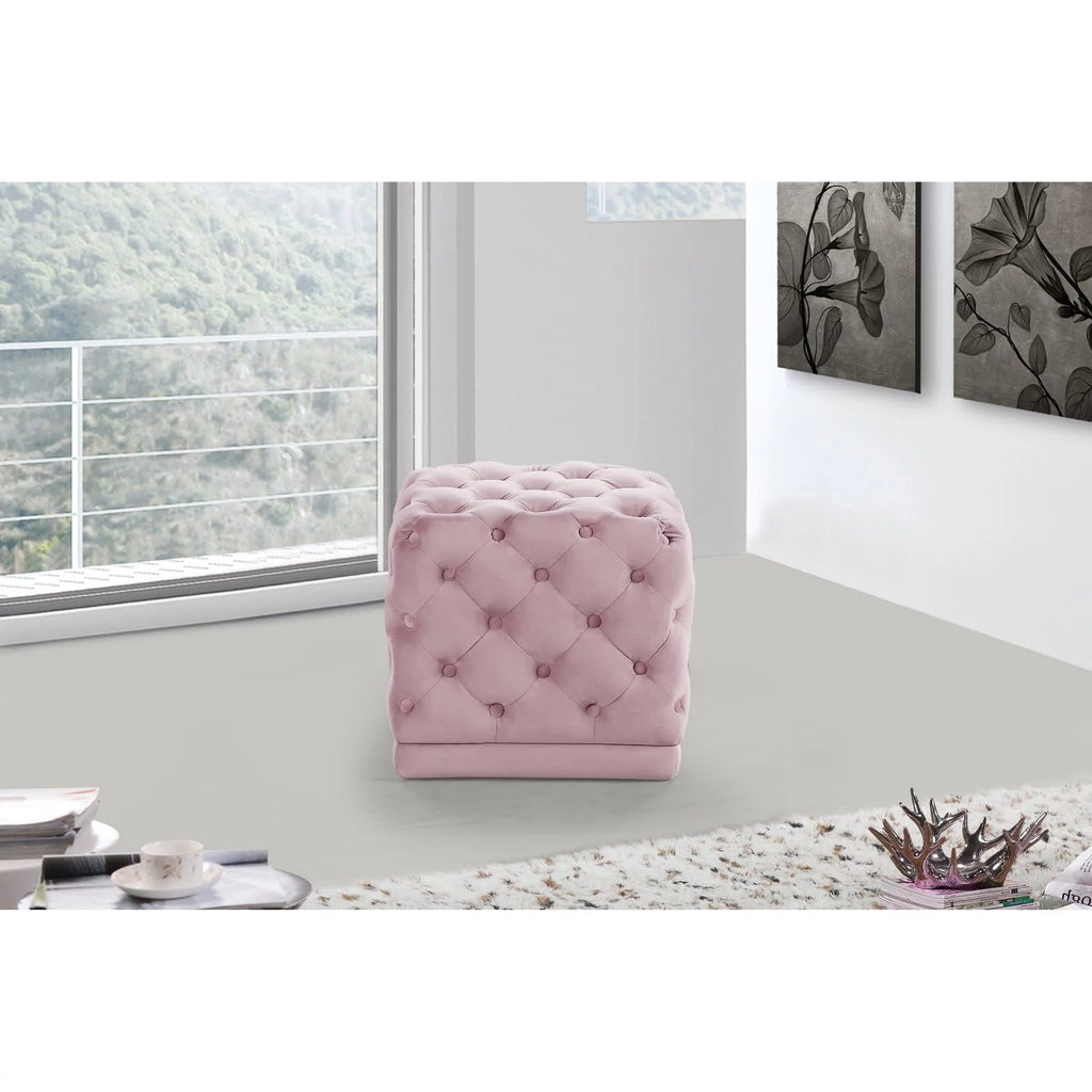 Cream Velvet Ottoman/Stool G963441