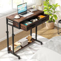Adjustable Side Table with Drawers & Wheels R652063