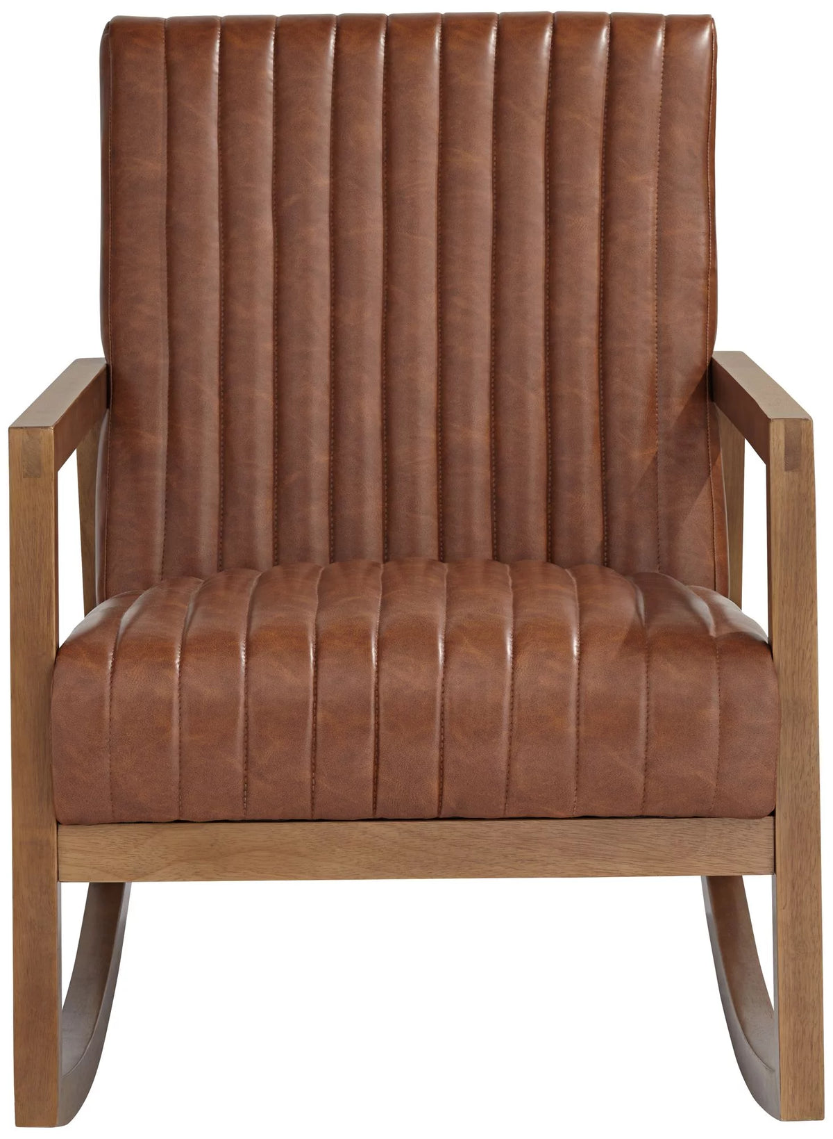 Rust Brown Wood Frame Rocking Chair M681