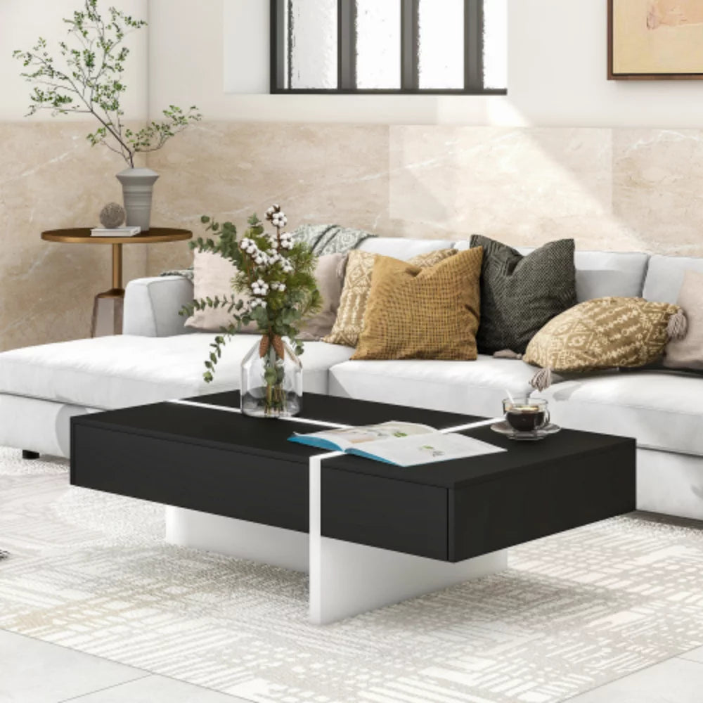 Contemporary Black High Gloss Cocktail Table Z766762