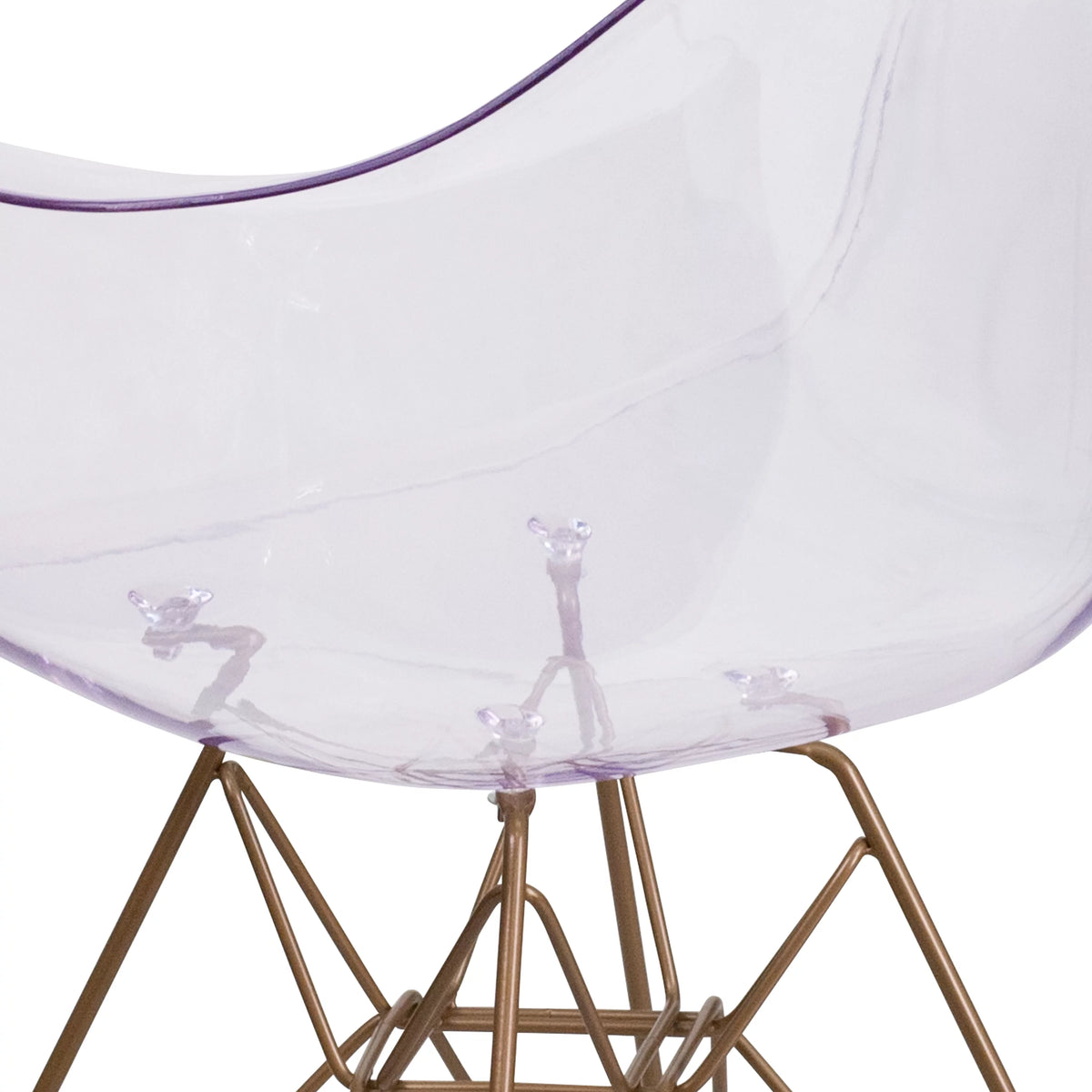 2 Pack Transparent Side Chair with Arms and Gold Base X51722
