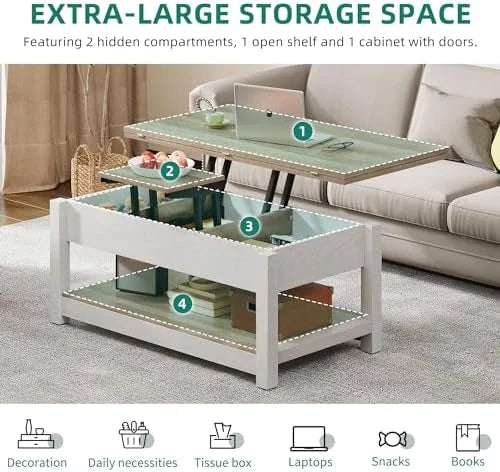 Lift Top Coffee Table Rustic Brown U93459