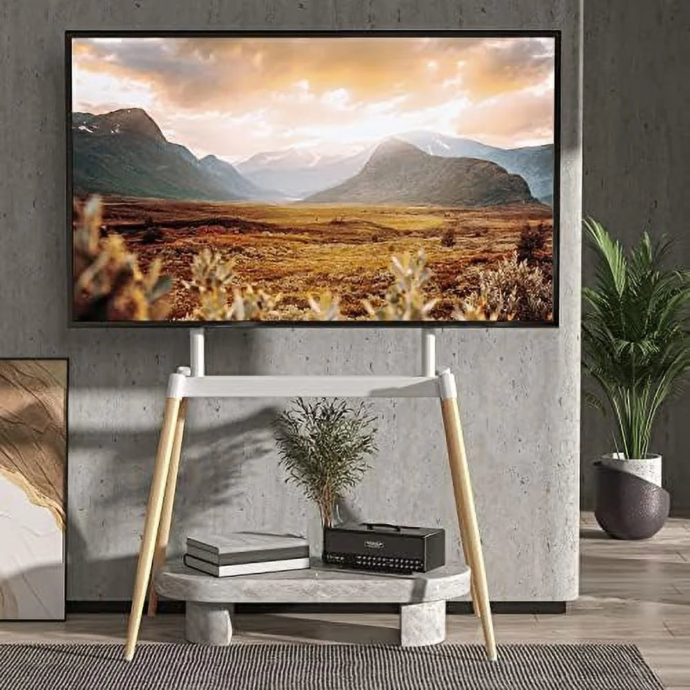 White Height Adjustable TV Floor Stand for 37-86 Inches P33064