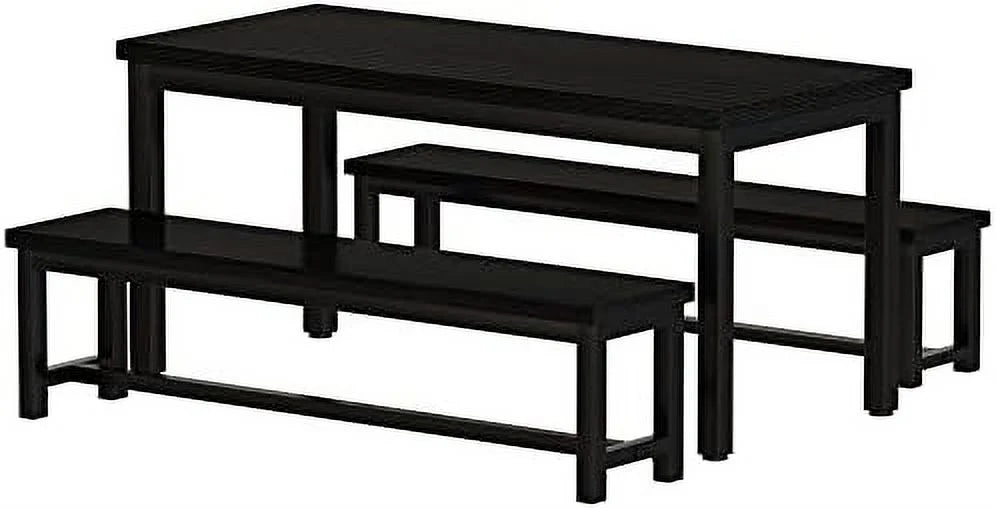 Black 4 Person Space Saving Kitchen Table Set with Rack R9737