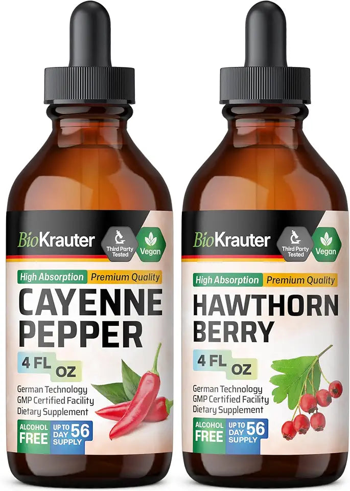 Cayenne Tincture 4 Fl. Oz. & Hawthorn Berry Tincture 4 Fl. Oz. R597