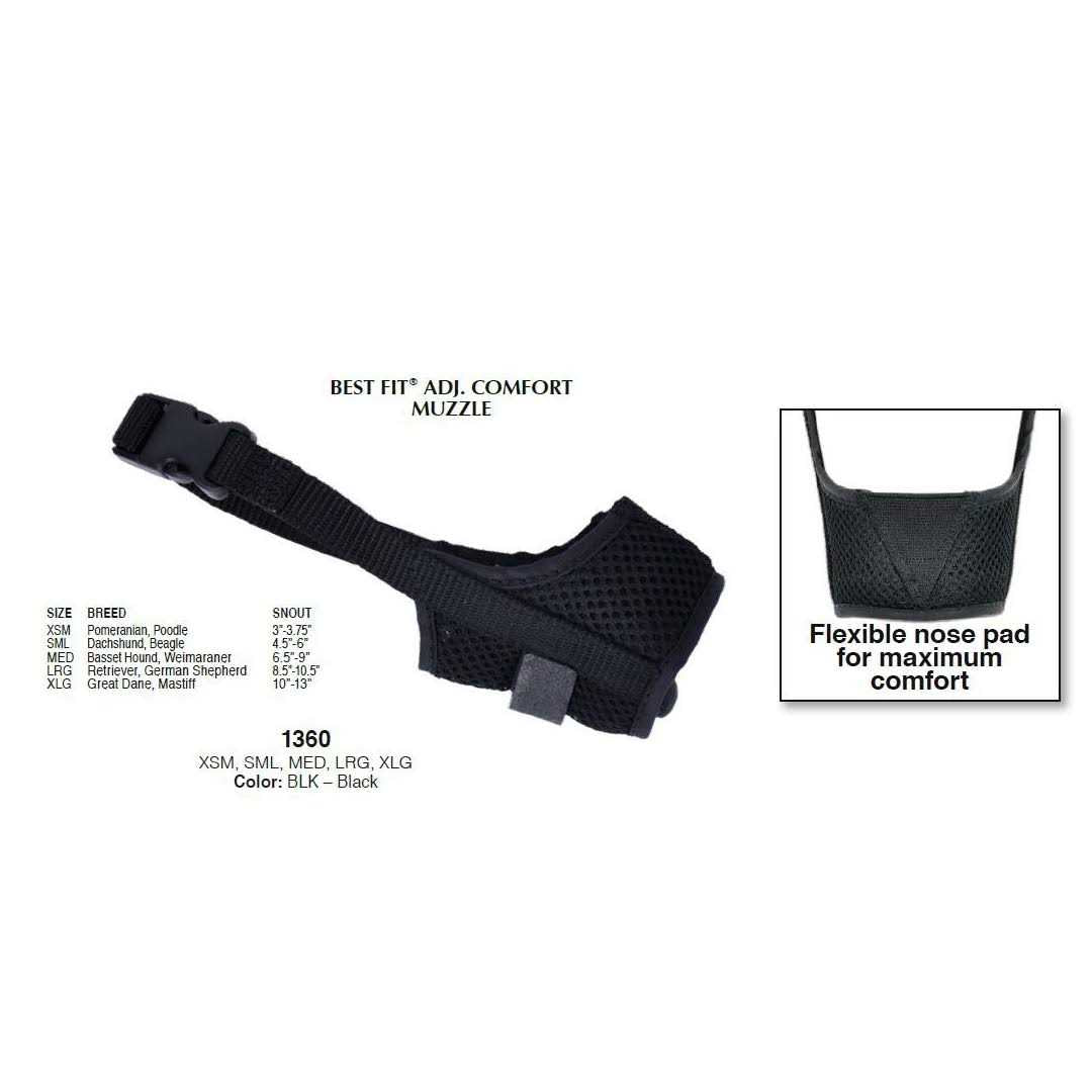 Black Adjustable Dog Muzzle P87613