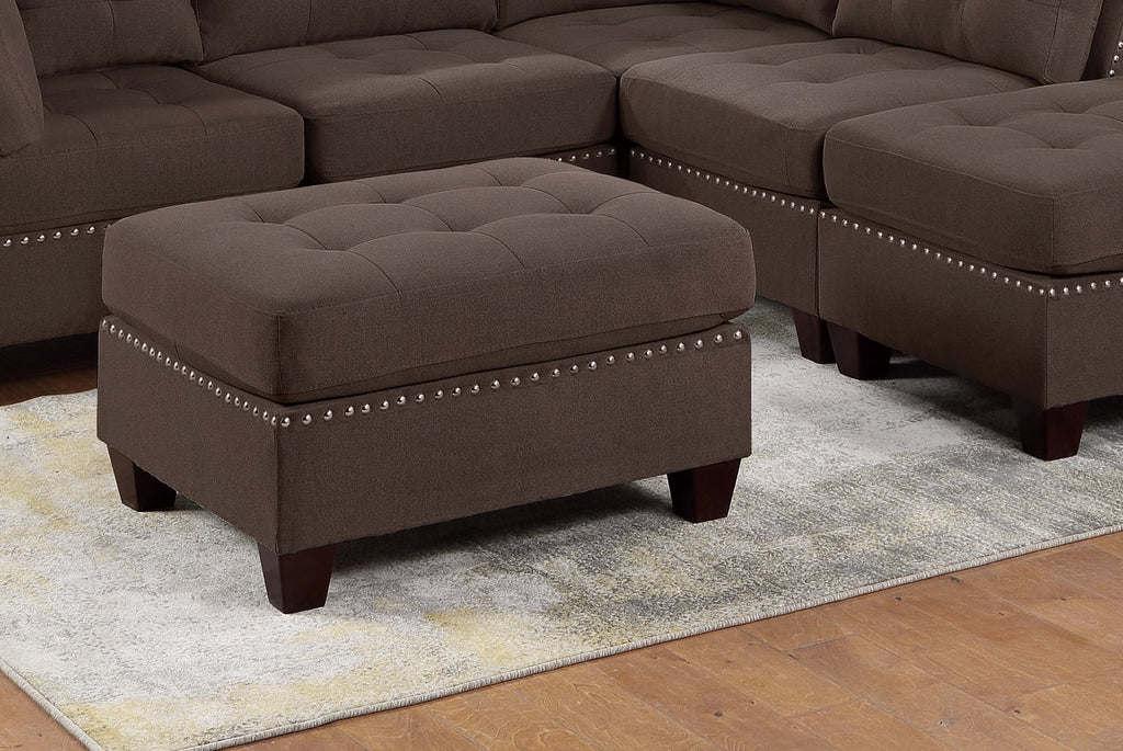 Black Linen Like 6pc Modular Sectional Set Y458321