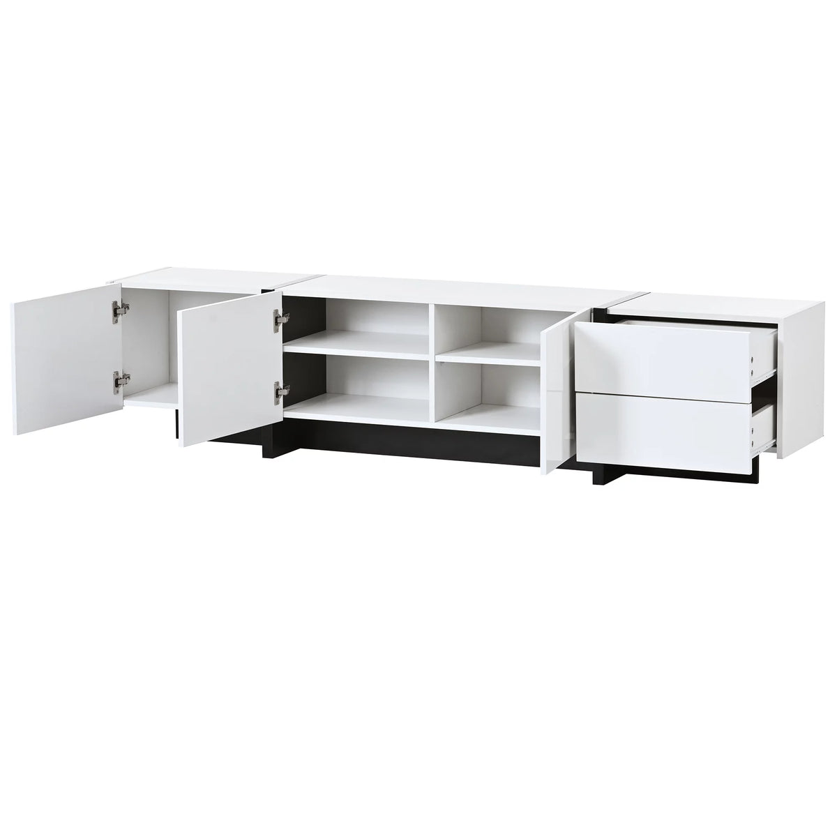 White Rectangle TV Stand for 80 inch TV U78217