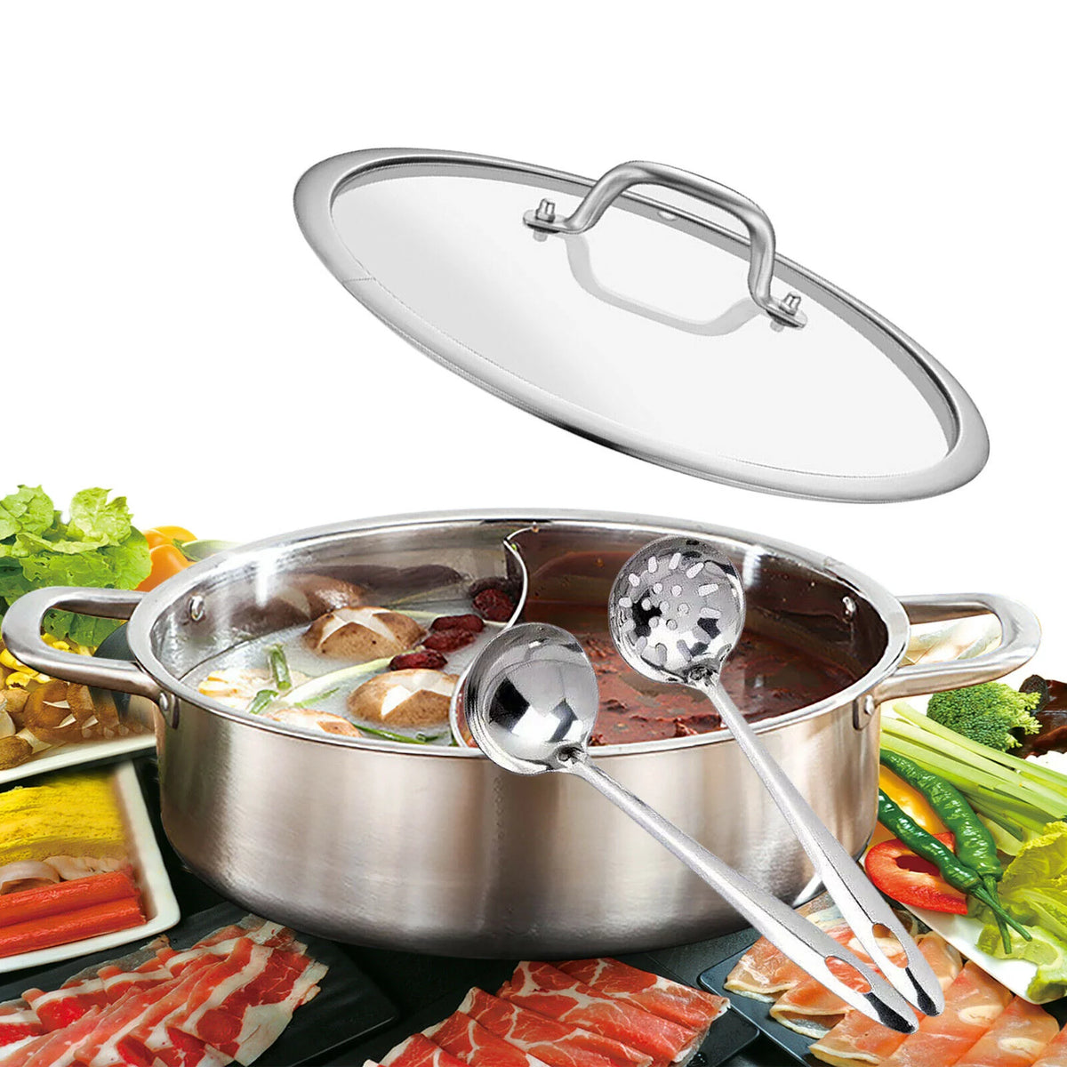 Portable 304 Stainless Cookware Set with Lid N804755