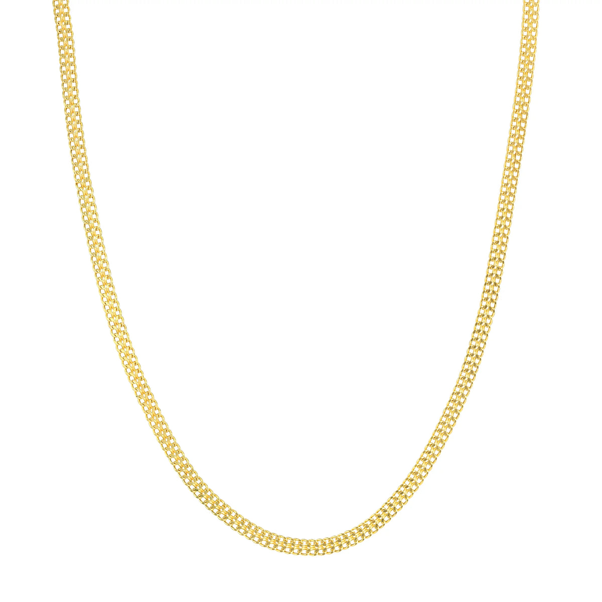 14K Yellow Gold Diamond Cut Chain Necklace O258